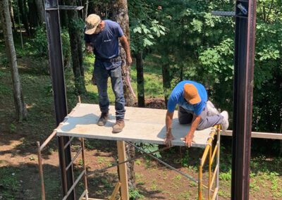 A K Construction | Lake Toxaway, NC | workers on platform