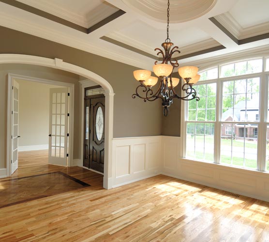 A K Construction | Lake Toxaway, NC | custom dining room with intricate ceiling design